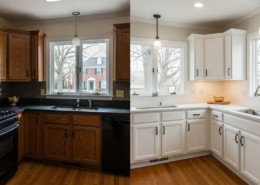 Cabinet Painting Before and After Northern Virginia